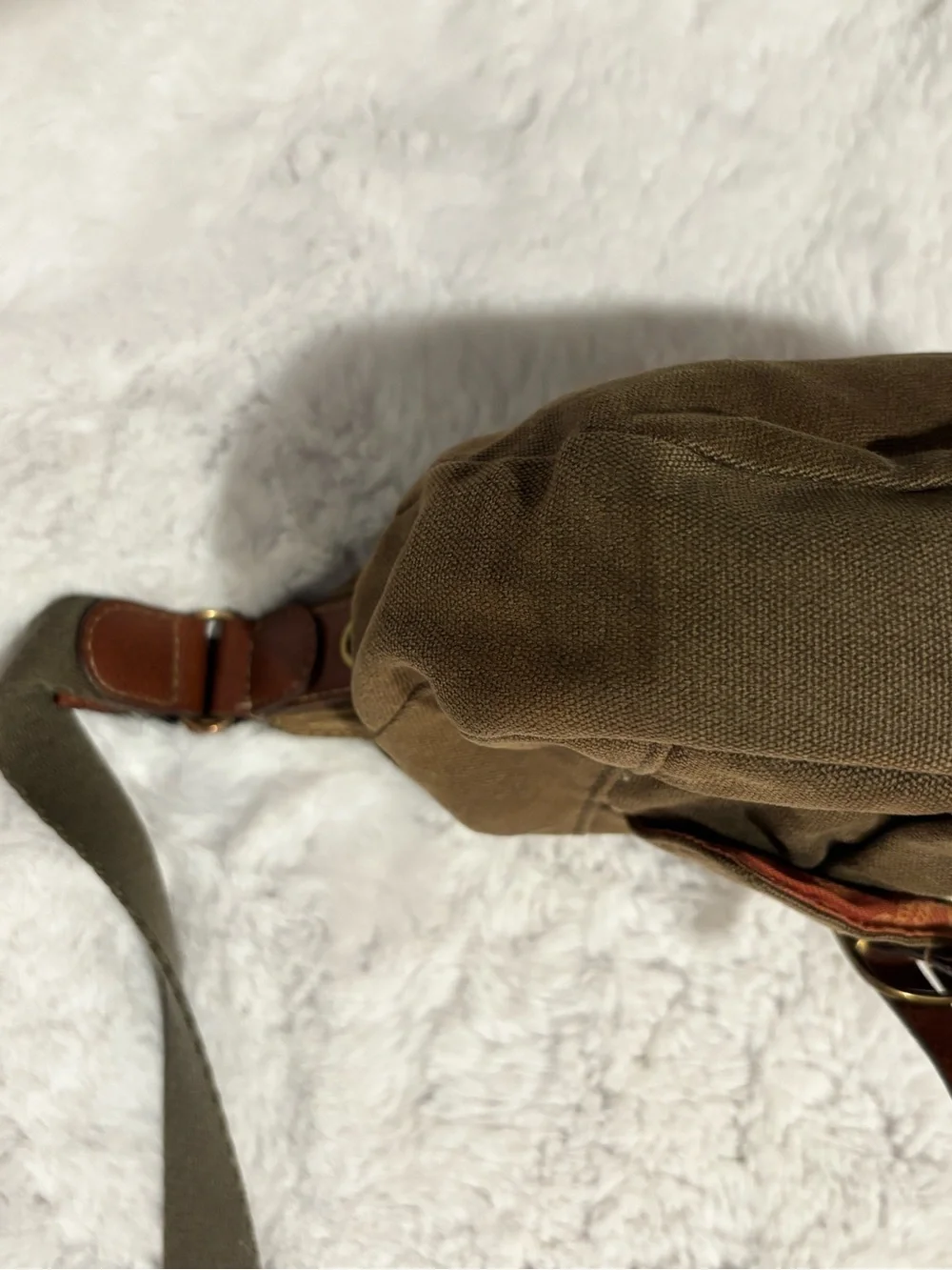 Fossil Genuine Classic 1954 Olive Canvas Crossbody Bag